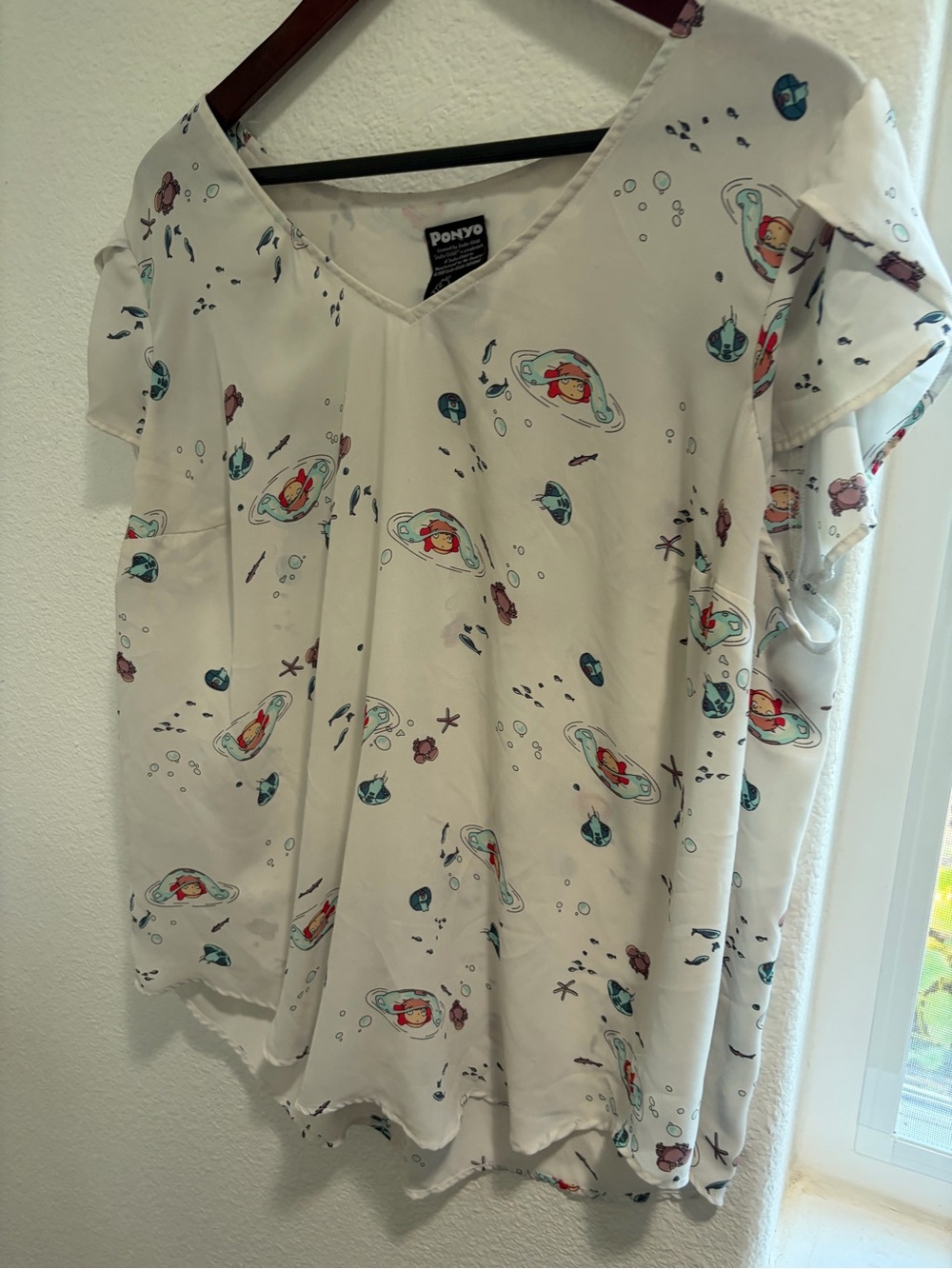 Ponyo Anime Sheer Blouse White